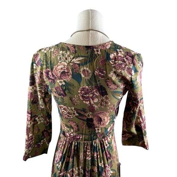 Mia Joy Floral Wrap Midi Dress | Green Boho V-Neck Feminine Dainty | Sz 10 | NWT - Picture 9 of 15